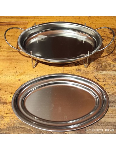 Fuente doble para brasa inoxidable...